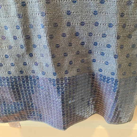 DG 2 by Diane Gilman Light Blue Knit Wrap with Sequins - Picture 4 of 6